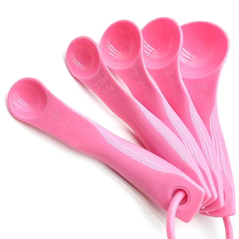 

5PCS Pink Plastic Measuring Spoons Versatile Milk Powder Spoon Measuring Tablespoon Useful Sugar Kitchen Tool Accessories