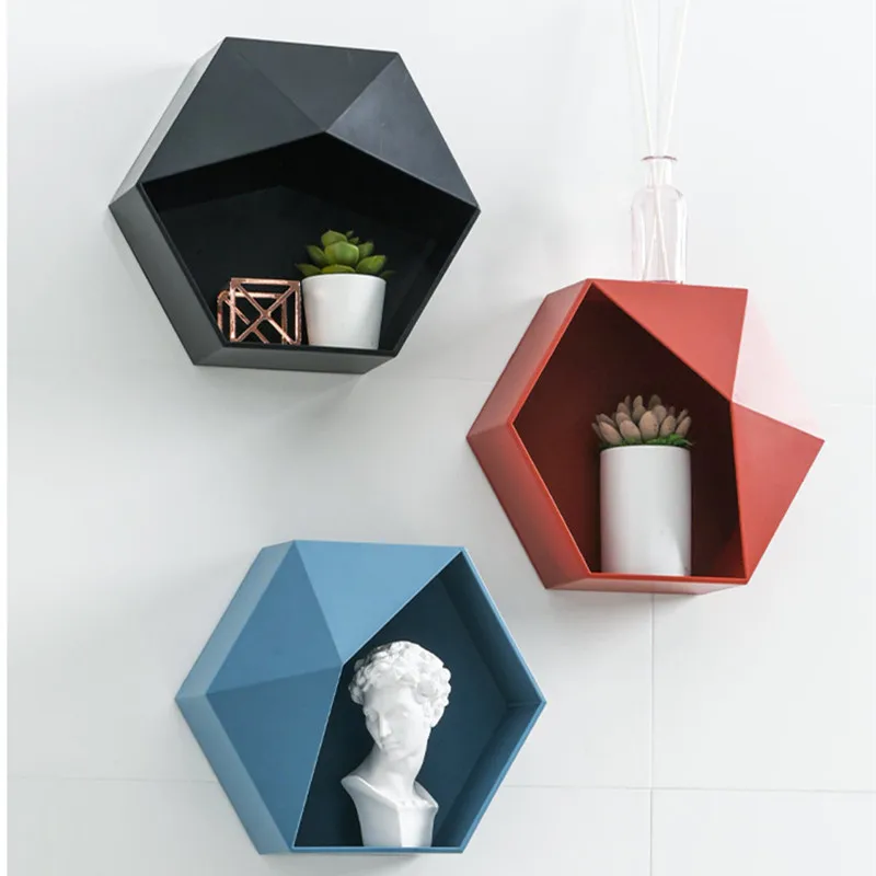 Однотонная настенная Геометрическая полка в скандинавском стиле для гостиной