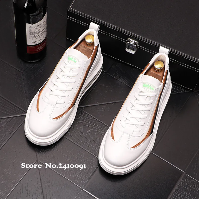 

2021 Spring Newest Brand Designer Men Metal Plate Air Leather High Tops Shoes Causal Flats Moccasins Luxury Punk Rock Sneakers