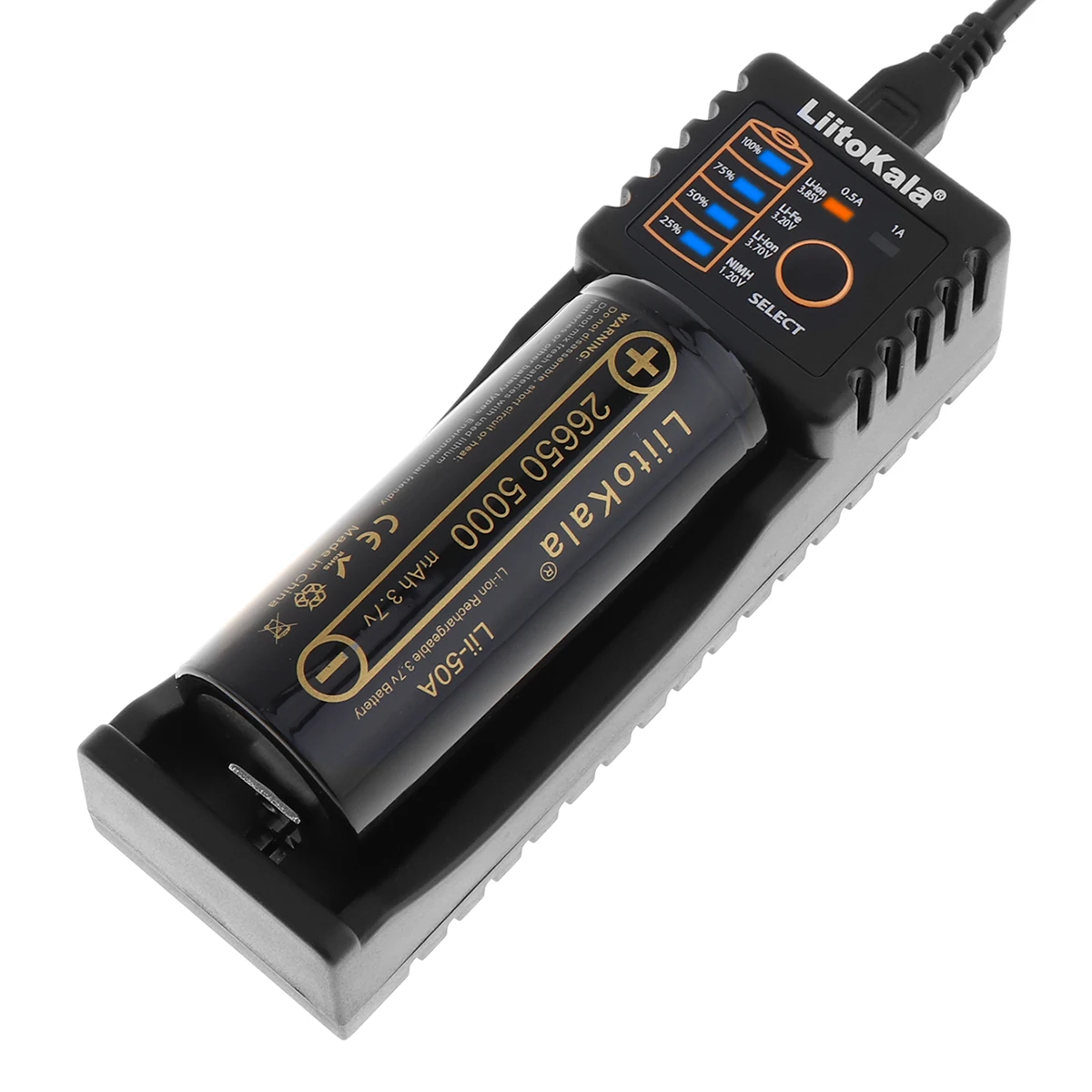 

Lii-100B USB Charger LED for 1.2V 3.7V 3.2V 3.8V AA AAA 18650 26650 18350 17500 14500 16340 25500 10440 Lithium Ni-MH Battery