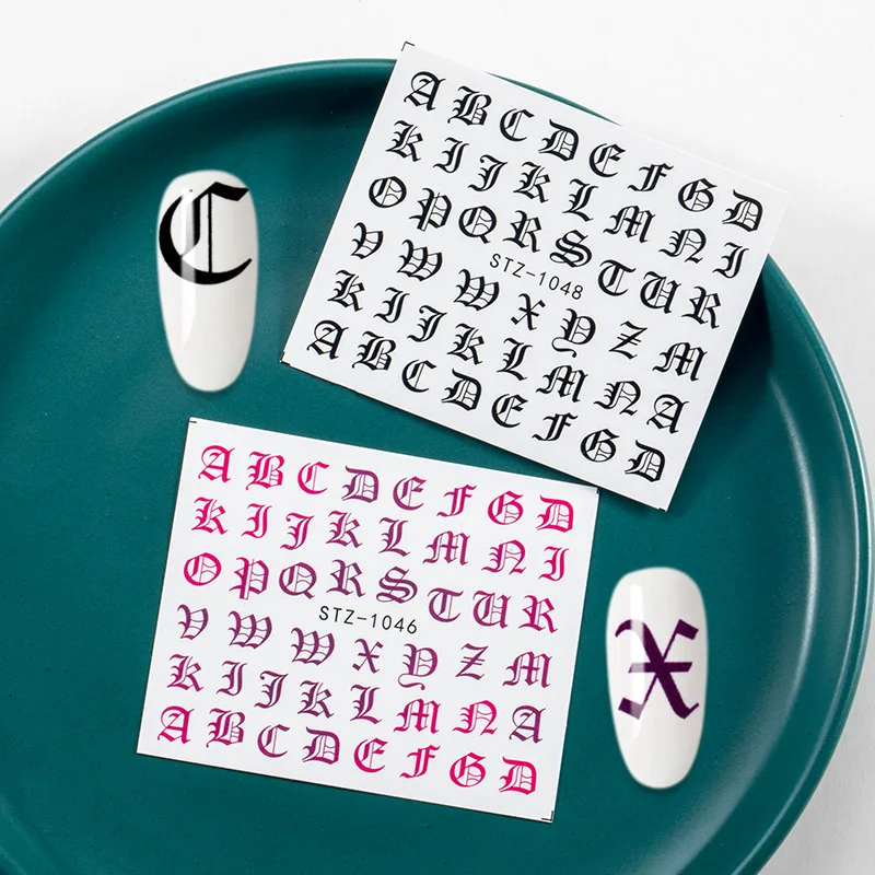 

The New 3D Nail Sticker Abstract pattern stickers for nail Foil English Nails Accessories Fashion Manicure Sticker