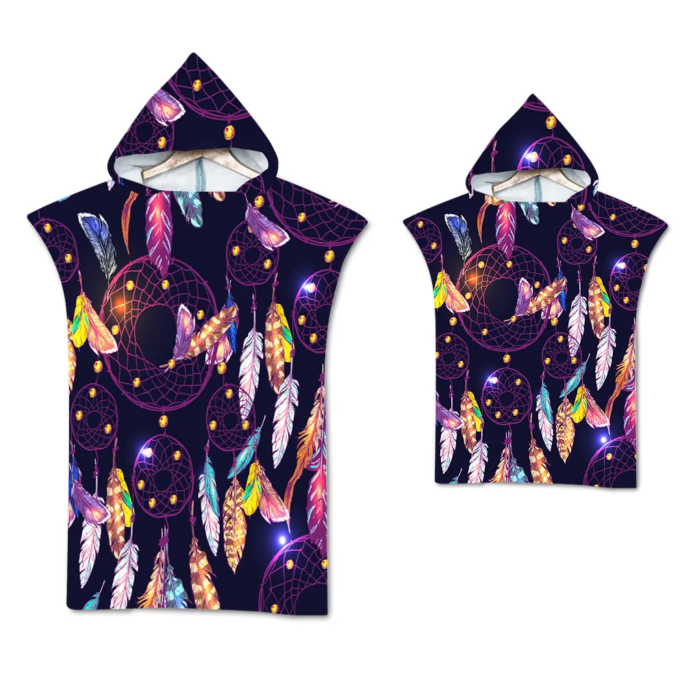 Дорожное быстросохнущее пляжное банное полотенце из микрофибры с капюшоном и