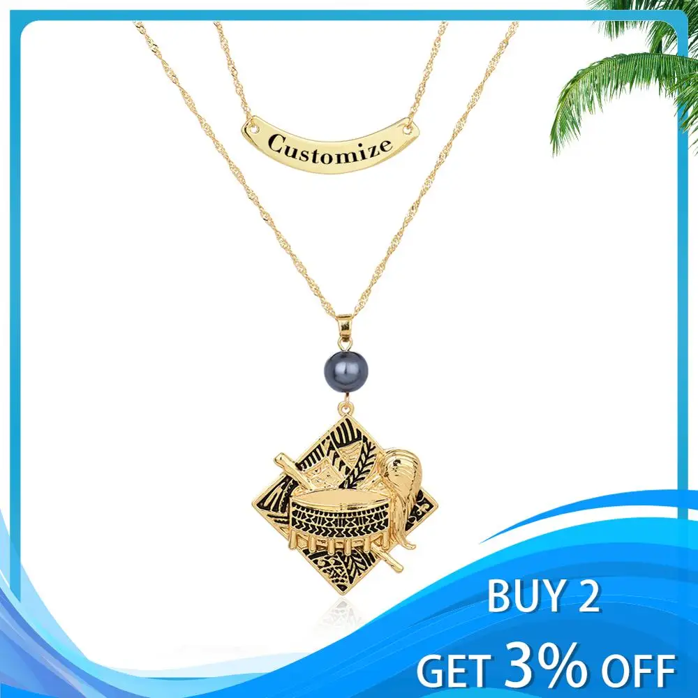 Cring Coco Personalized Name Necklace Fashion Hawaiian Women Drum Pendant Initial Choker Jewelry Charm Birthday Gifts Necklaces | Украшения