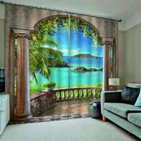 3D Roman Curtain Blackout nature scenery Curtains For Living Room Window Treatment Drapes HD Thick Room Drapes Blinds