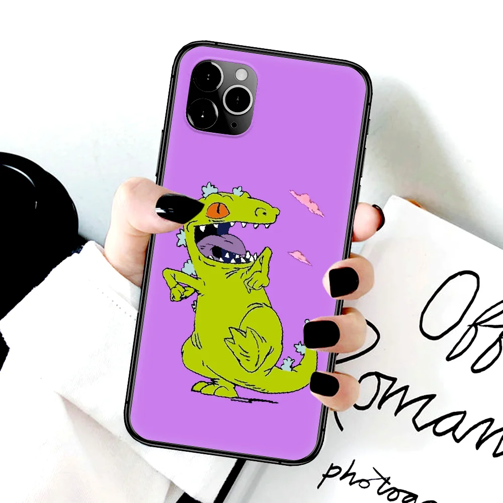 

Cute Children Funny Rugrat Phone Case For Iphone 4 4s 5 5S SE 5C 6 6S 7 8 Plus X XS XR 11 12 Mini Pro Max 2020 black Etui