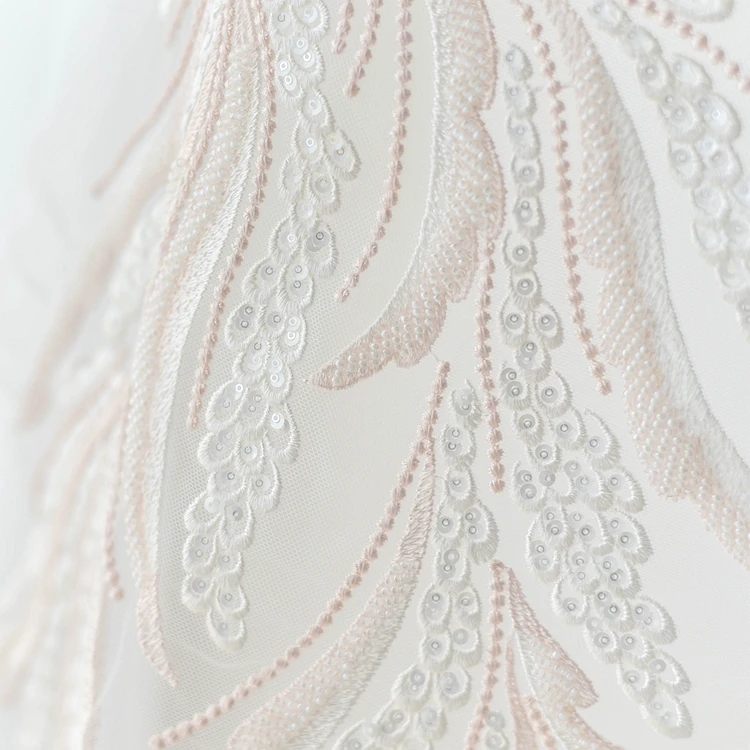 32*102 см 3D вышитая бисером Кружевная аппликация с блестками цветок кружева