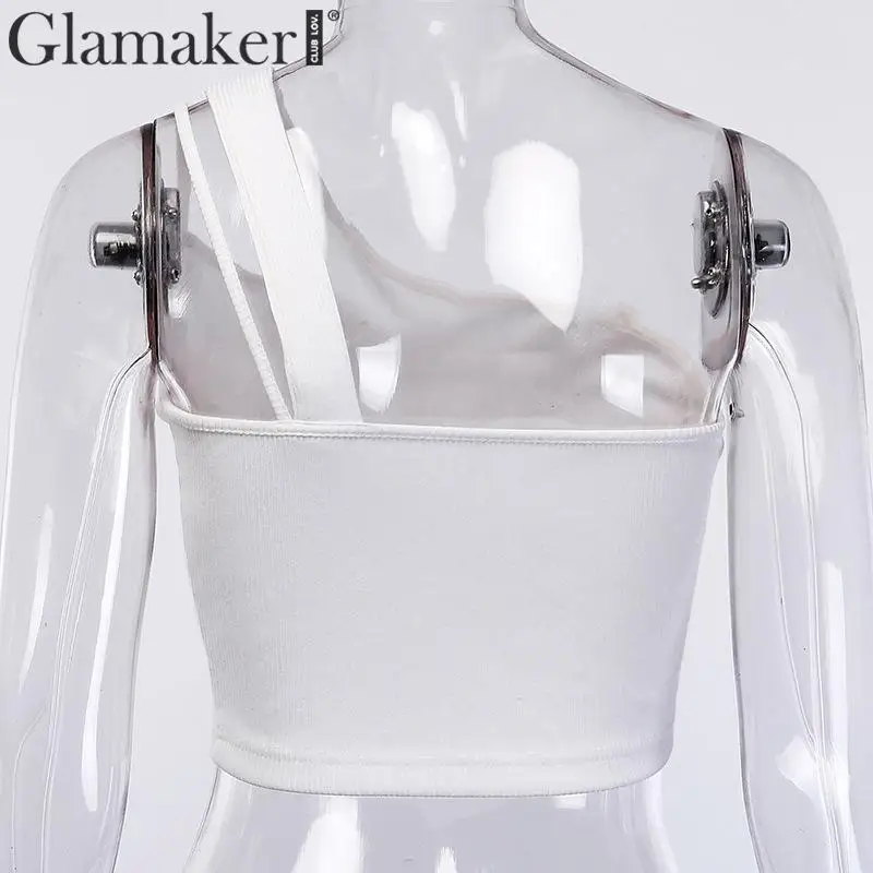 Glamaker на одно плечо шнурок сексуальный укороченный топ элегантный бодикон
