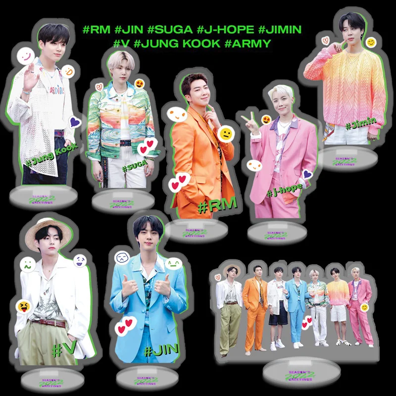 

KPOP Bangtan Boys акриловый двухсторонний стенд стоп-знак планшетофон K-POP JK V JIN RM студенческие подарки Новая Корея группа спасибо открытка