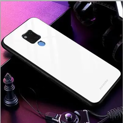 Белый Чехол из закаленного стекла для huawei mate 20X20 x градиентный цвет задняя крышка для huawei mate 20X Мягкие силиконовые чехлы для телефонов mate 20X - Цвет: Белый