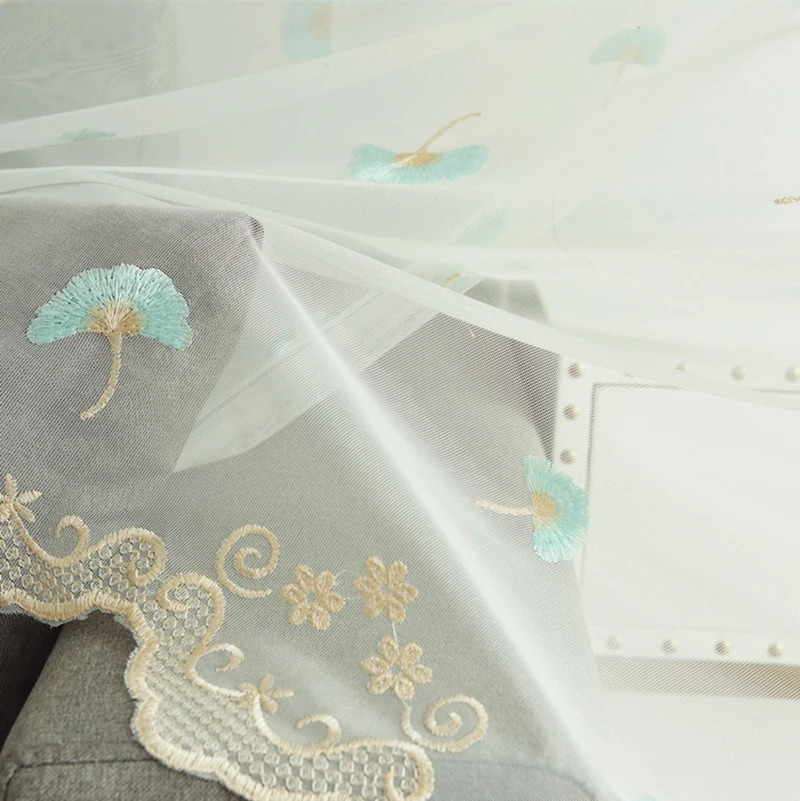 Тюлевые занавески с цветочной вышивкой для гостиной спальни кофейни корейский