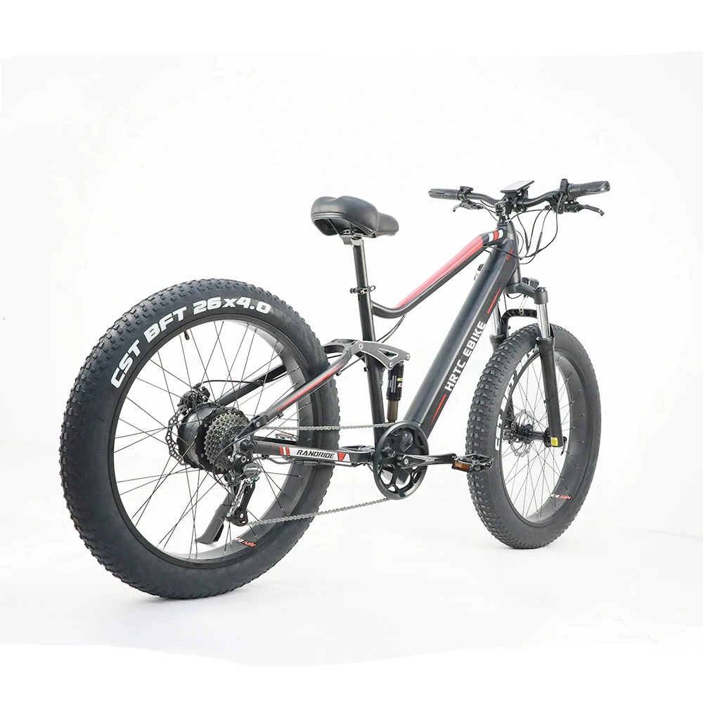 Электровелосипед с электроприводом фэтбайк амортизацией и мягким хвостом 26