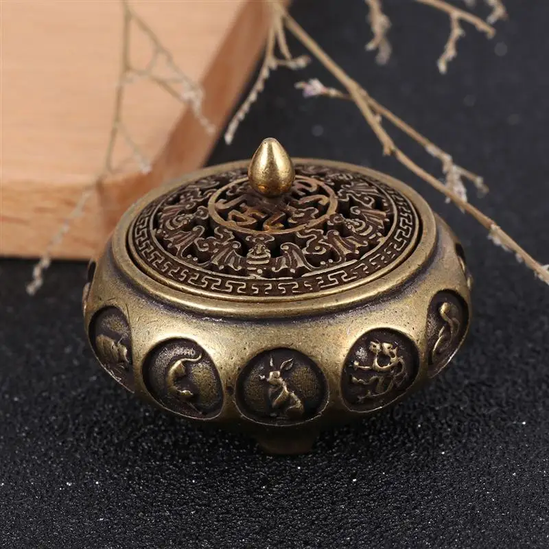 Медный для благовоний горелки Двенадцать китайских знаков зодиака кадило резьба