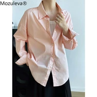 mozuleva women shirt long sleeve loose woman clothes elegant ladies white shirts 2021 basic work wear tops