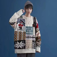 christmas sweater female japanese are loose in the fall and winter of 2022 han edition round collar outer wear sweaters