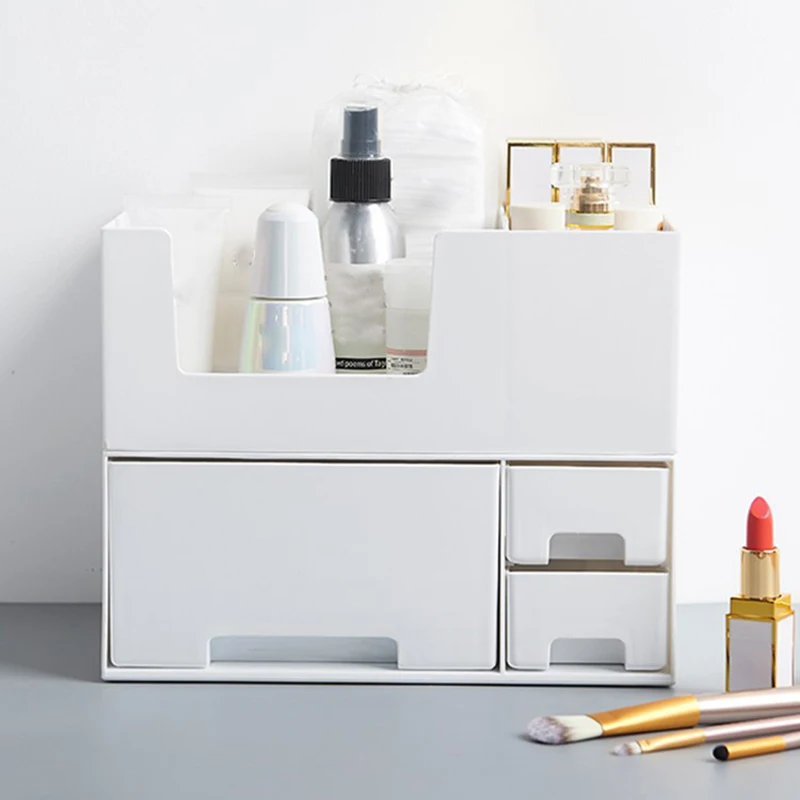 

New Plastic Cosmetic Storage Box Desktop Storage Box Drawer Jewelry Makeup Lipstick Organizer Bathroom Organizer