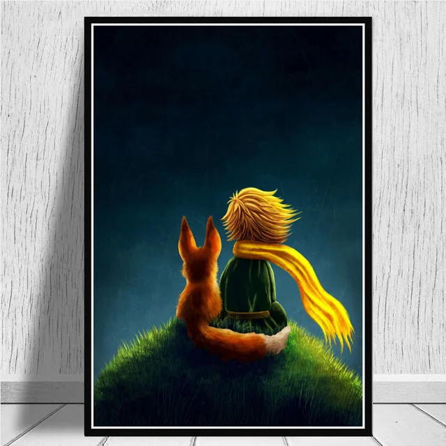

De Kleine Prins Rose Vos Alien Cartoon Prints Canvas Painting Modern Home Decor Poster Wall Art Foto Modular Nordic Living Room