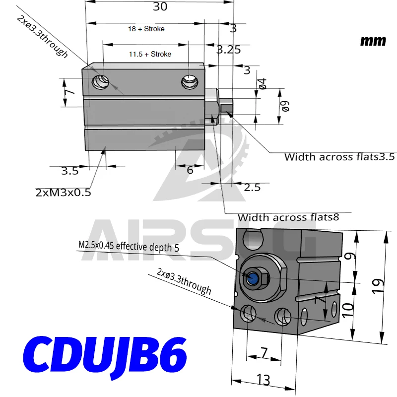 CUJB4 Мини крепление цилиндр CDUJB6 скважины 4 6 8 10 мм ход 4 6 8 10 15 20 25 30 двойного действия CDUJB8-10D CDUJB10-20D CUJB6-15