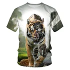 Футболка мужская с 3D принтом, модная повседневная рубашка для короля леса, тигра, Льва, уличная одежда в стиле хип-хоп, лето