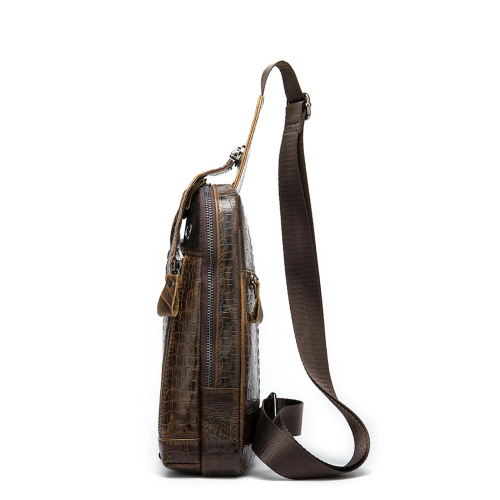 Новая мужская сумка из натуральной кожи с тиснением под крокодила модная