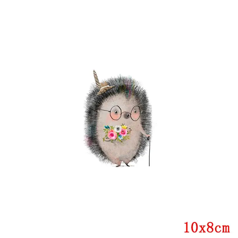 Наклейки с животными для одежды нашивка рисунком аниме термоклейкая енота ежика