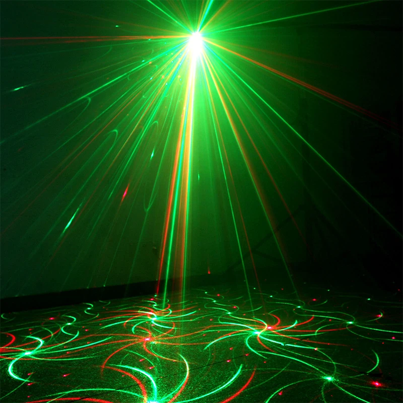 Диско-проектор dj с звуковой активацией проектор R &amp G 4 в 1 лампа узорами