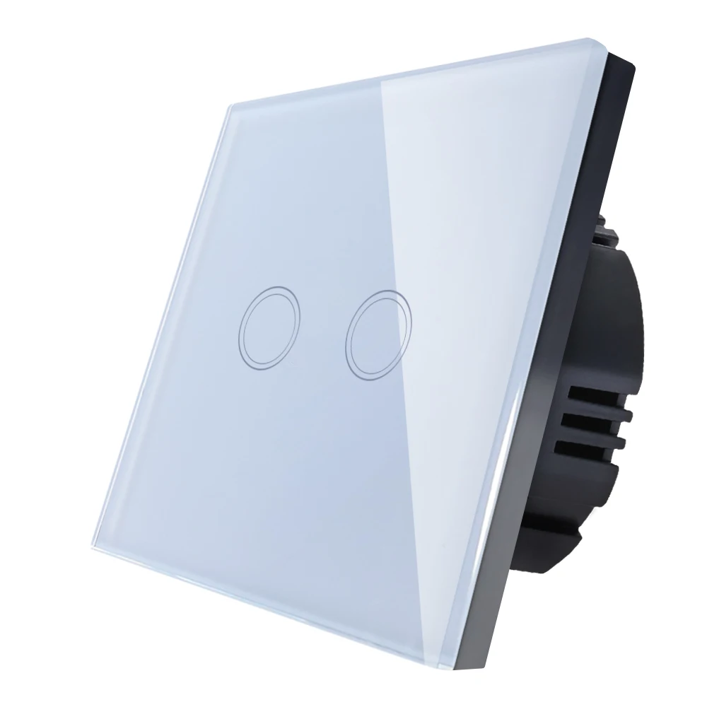 Wall Touch Switch EU/UK White Glass Panel Light Power AC220V 1 Gang Way Controler Smart Home Screen | Обустройство дома
