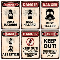 danger dust hazard vintage poster retro metal tin signs wall decor beware warning plaques danger keep out warning poster