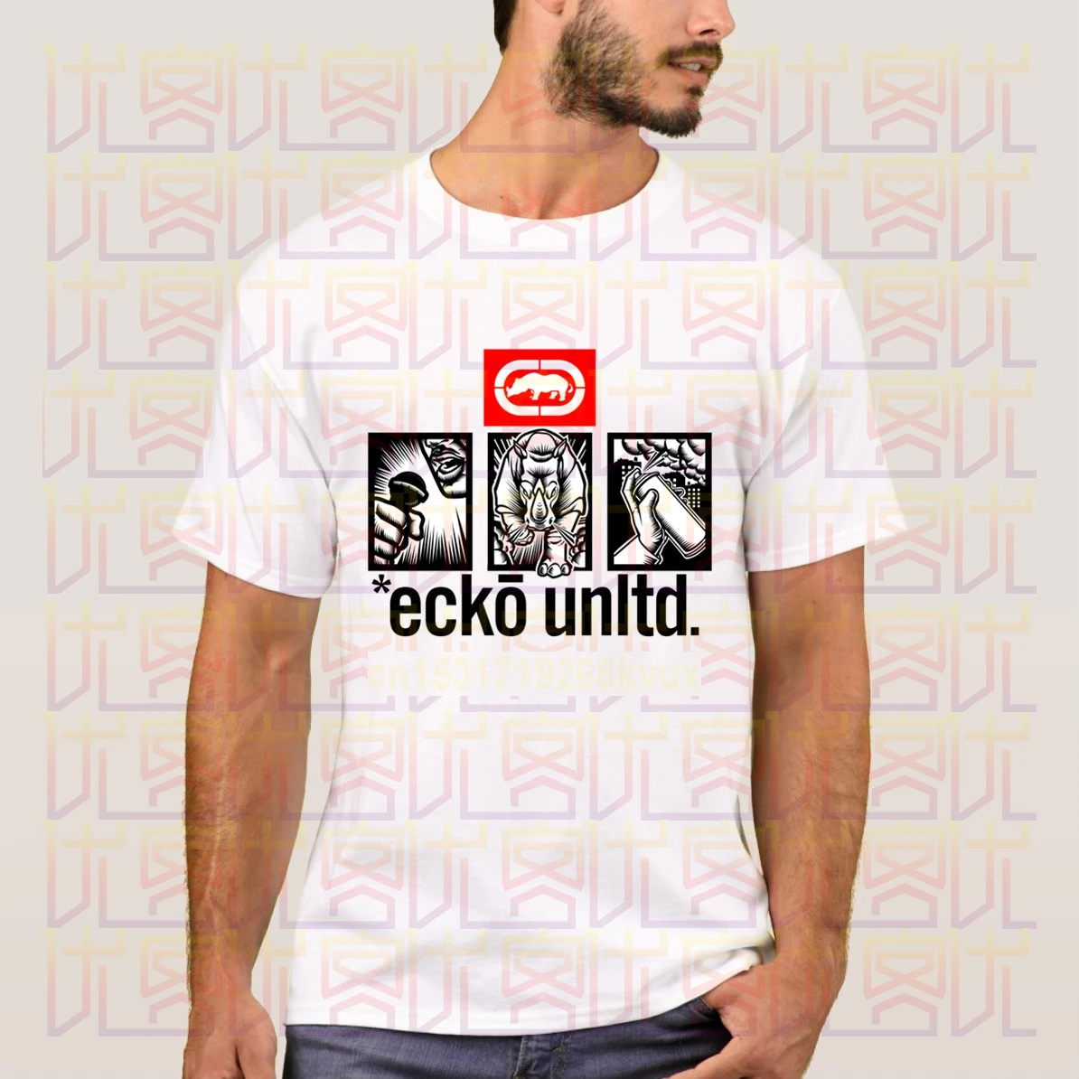 Футболка Ecko Unltd Sing спрей уличная одежда Новинка 2020 Летняя мужская популярная