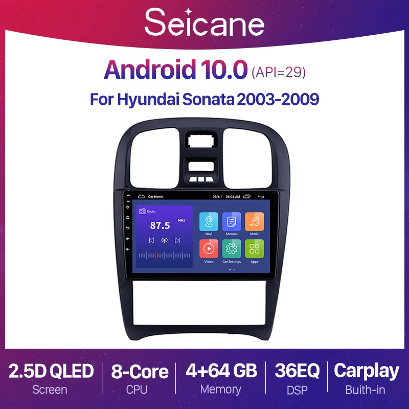 Автомагнитола Seicane мультимедийный проигрыватель на Android 10 0 2 + 32 ГБ 9 дюймов GPS