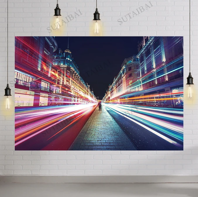 

Photography Backdrop Glitter Bokeh Motion Speed Light Building Road Street Photo Background Studio Photocall Photozone