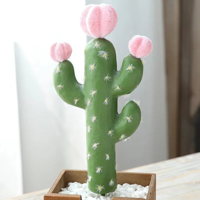 

22cm Artificial Cactus Plants Fake Succulents Foam Cactus Desert Thorn Ball Faux Potted Tree for Desktop Home Party Decoration