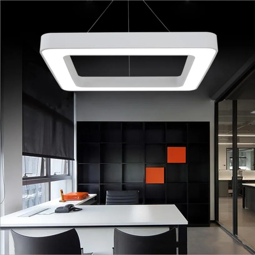 

Led mouth shape Pendant Light For Conference Room Lighting Panel Square Hollow Decoration Hang Lamp For GYM Office Lights