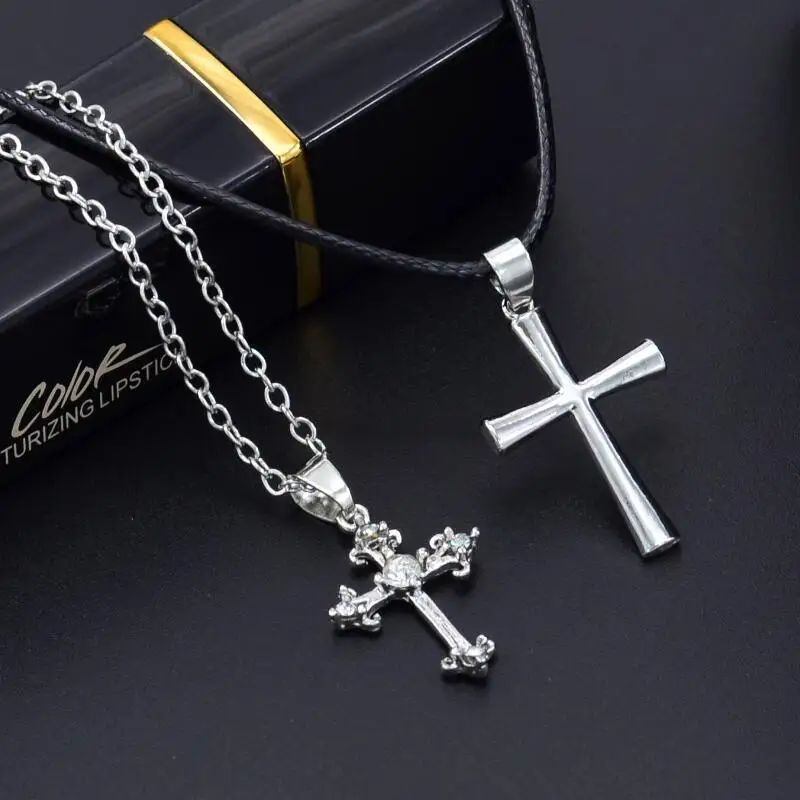 Япония и Южная Корея Горячая минималистский дизайн Стразы Крест Кожаный