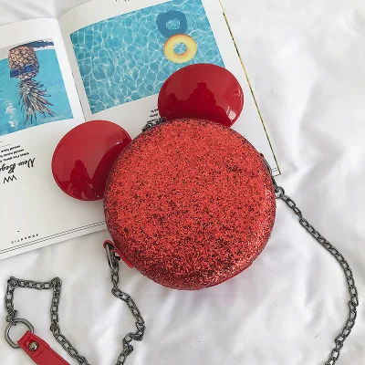 Disney Микки Маус леди модная сумка для подгузников плечо милый мультфильм женщин маленькая круглая сумка-мессенджер, сумка для хранения косметики - Цвет: 4