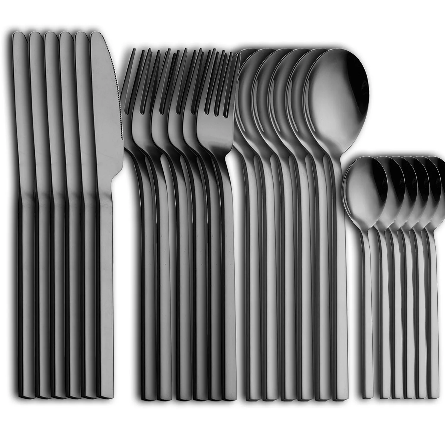 

Набор золотых столовых приборов из 24 предметов, вилка, ложка, ножи, набор столовых приборов из нержавеющей стали, роскошные столовые приборы...