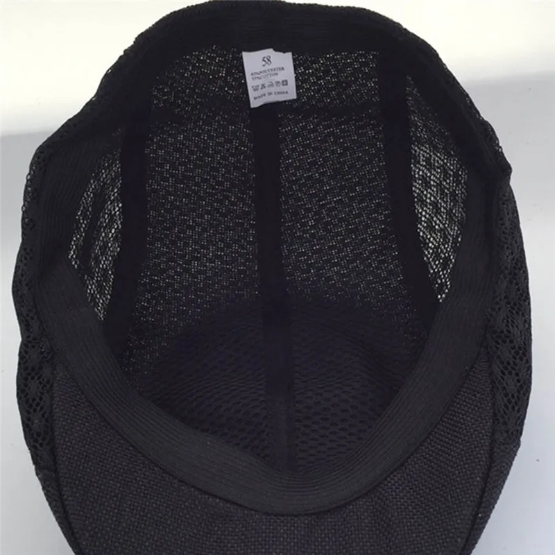 Повседневный берет для мужчин и женщин регулируемая дышащая сетчатая льняная