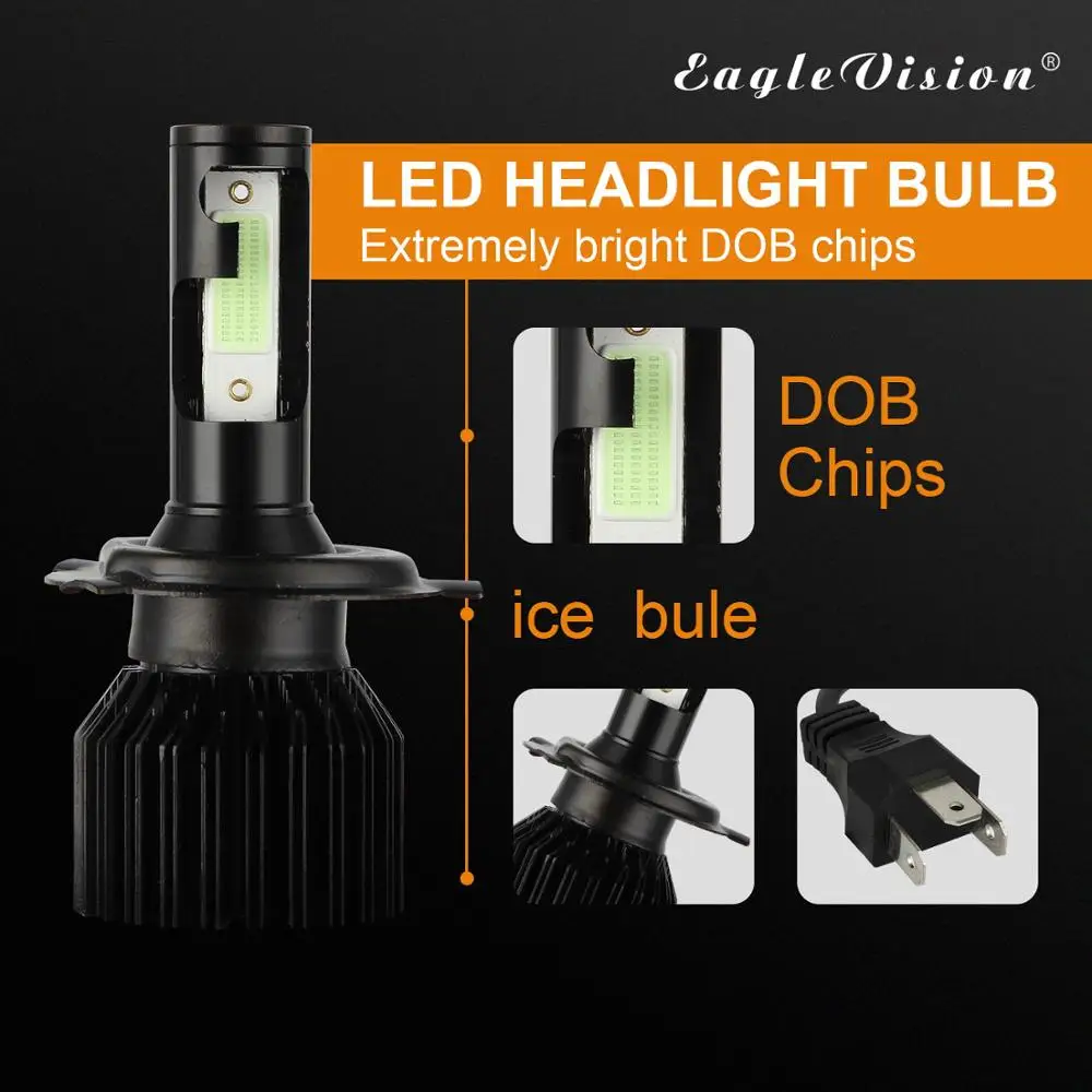 EagleVision Автомобильный светодиодный фары 9005 9006 H1 H4 H7 H11 Автомобильные 6000K 30W 12V 3000LM