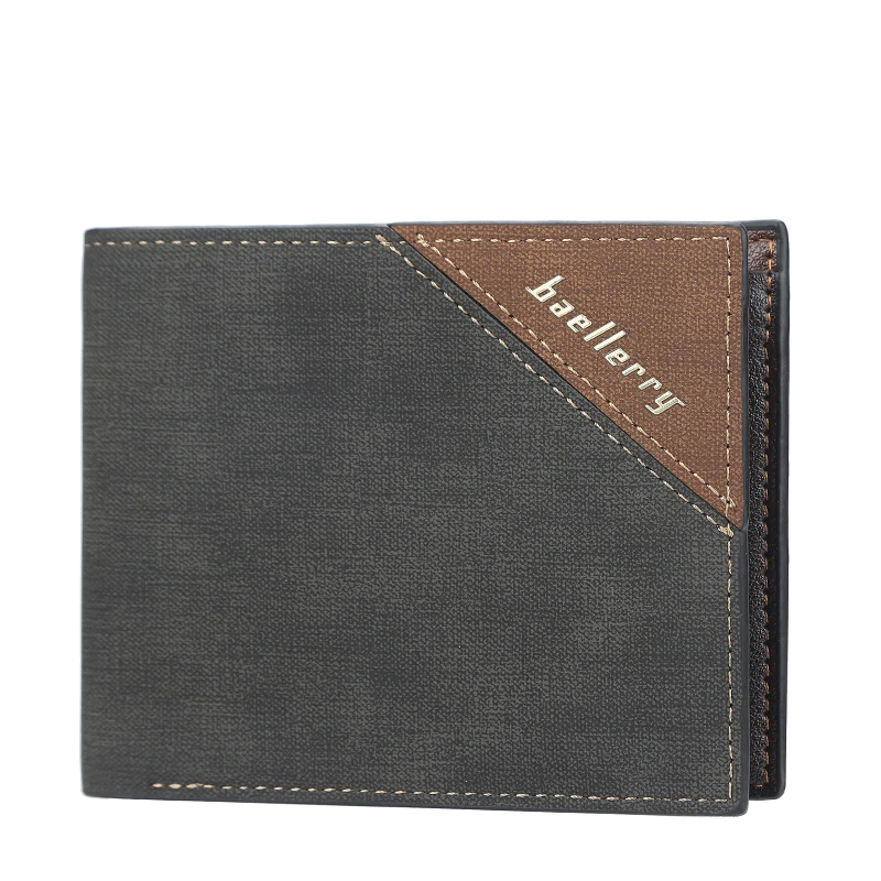 Men's short wallet, thin multi-card wallet, youth horizontal style open ticket folder