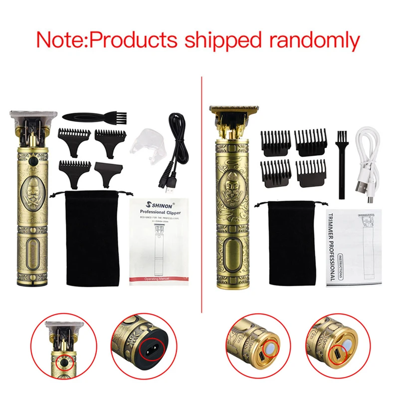 

Professional Ceramic Hair Clipper Waterproof Electric Shaver Razor T9 Hair Trimmer Carving Finishing Barber Outliner LED Display