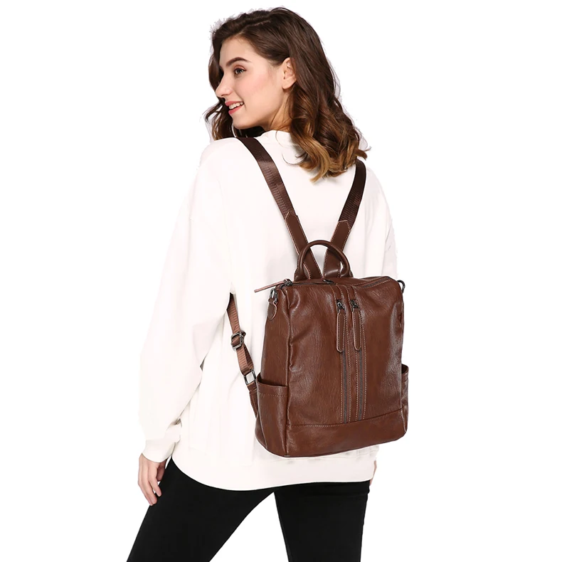 Женский рюкзак mochila feminina, повседневный многофункциональный женский кожаный рюкзак, женская сумка через плечо, сумка для путешествий
