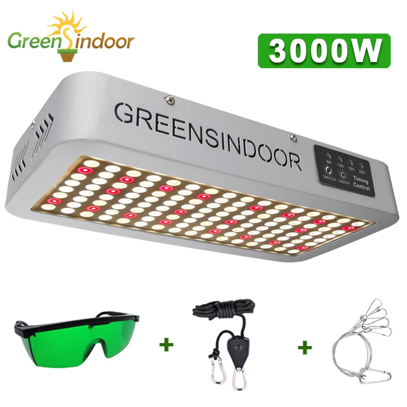 Greensindoor Phytolamp For Plants 3000W Timer Grow Light LED Phyto Lamp Full Spectrum 3500K 660NM Daisy Chain Indoor Tent | Освещение