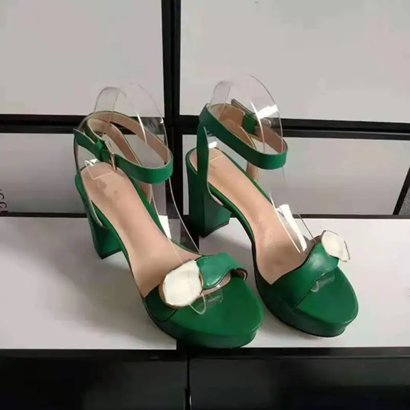 Дизайнерские босоножки на высоком каблуке Кожаные Водонепроницаемый платформе