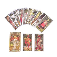 golden art nouveau tarot deck 78 cards for beginners classic art nouveau style