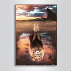 5D DIY круглая Алмазная картина льва Вышивка крестом король Алмазная Вышивка Узор Стразы дикие животные изображения льва Декор