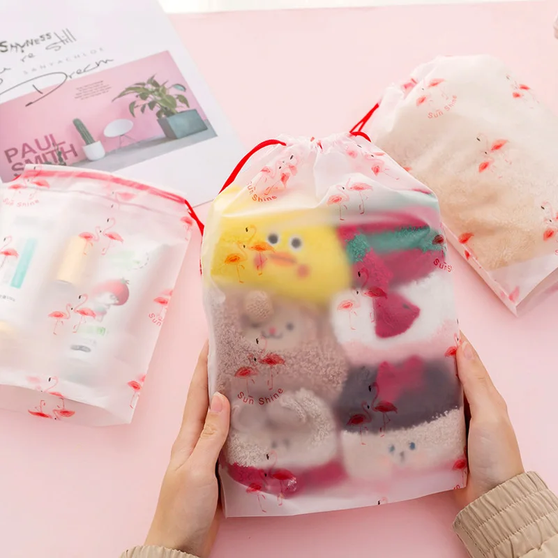 Дорожная сумка с изображением фламинго прозрачный косметический пакет со