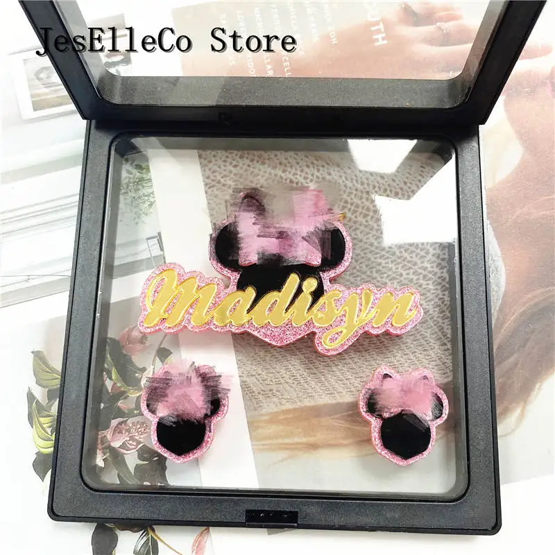 Модные Простые индивидуальные акриловые серьги с именем на заказ и ожерелье для