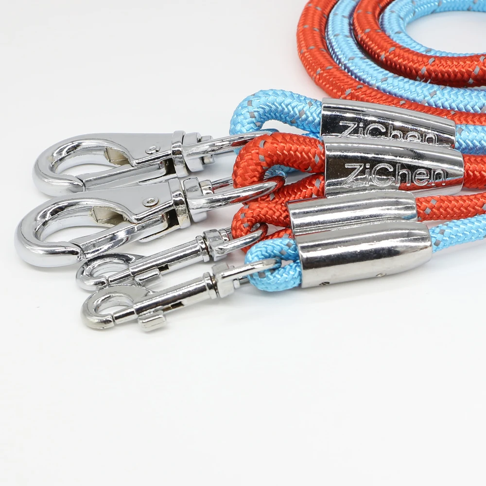 Поводок для собаки светоотражающий нейлоновый прочный больших средних и