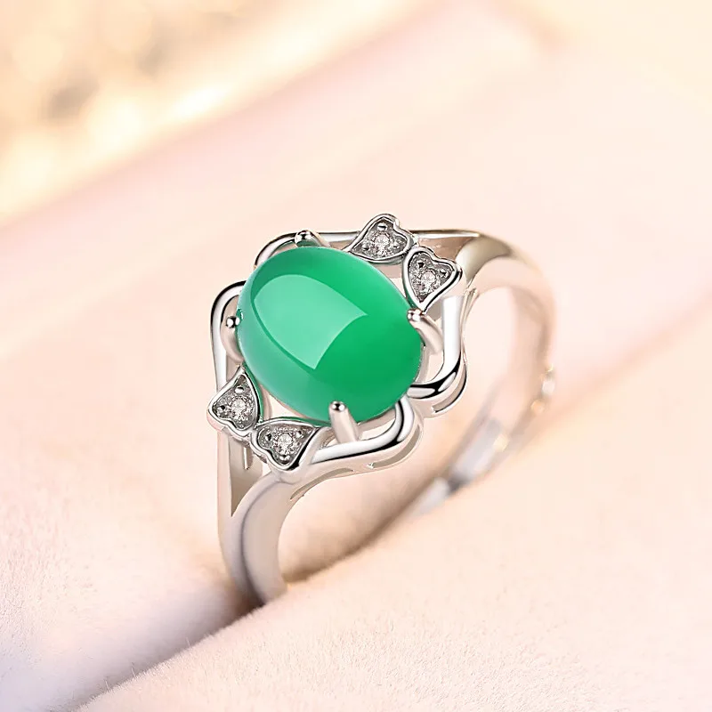 Женское кольцо из серебра 925 пробы с красным цветком|Кольца| |