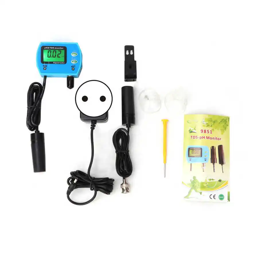 Новинка 9851 параметры PH/TDS анализатор PH онлайн монитор 100 240 В тестер ph|Измерители pH|