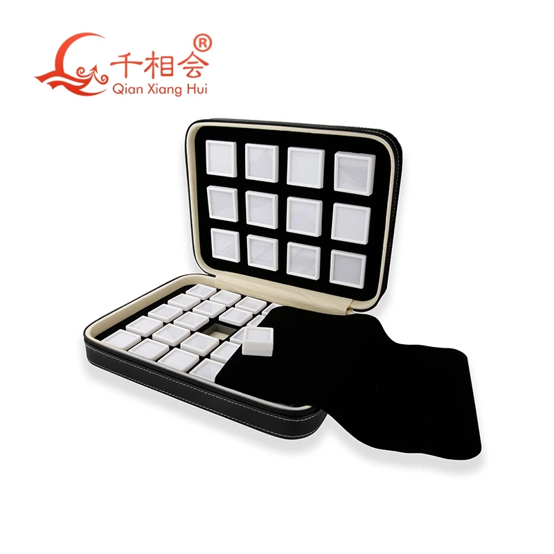 Высококачественная сумка из кожи с драгоценными камнями на молнии для